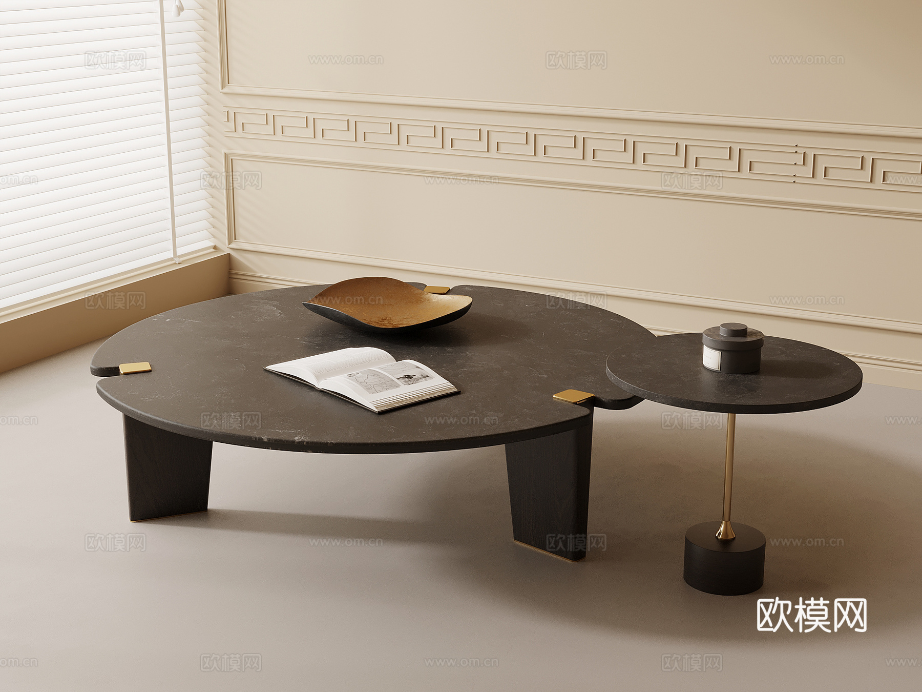 中古风茶几 子母几su模型