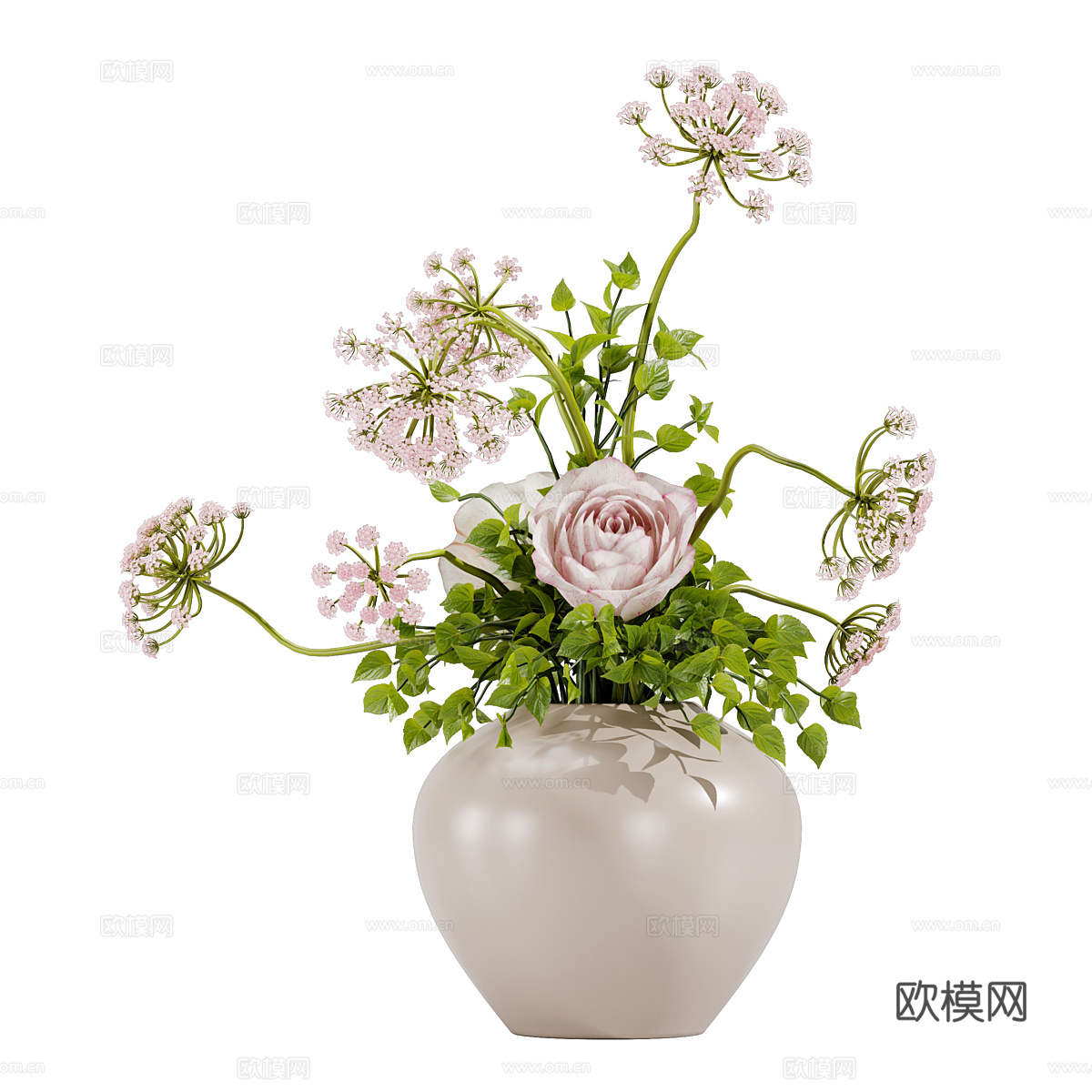 现代花艺花瓶摆件3d模型