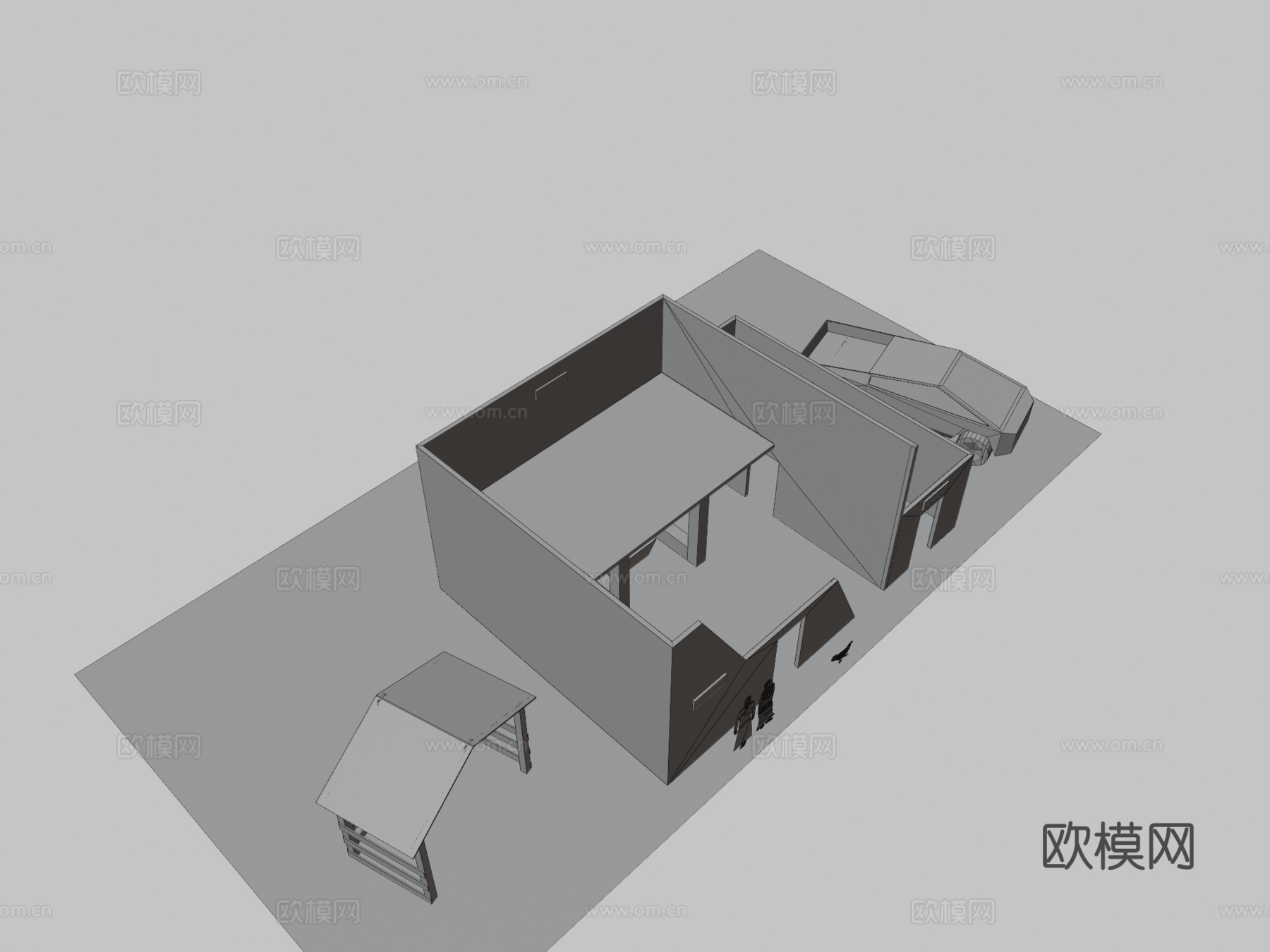 赛博卡车圣诞诞生场景3d模型下载（渲染图3）