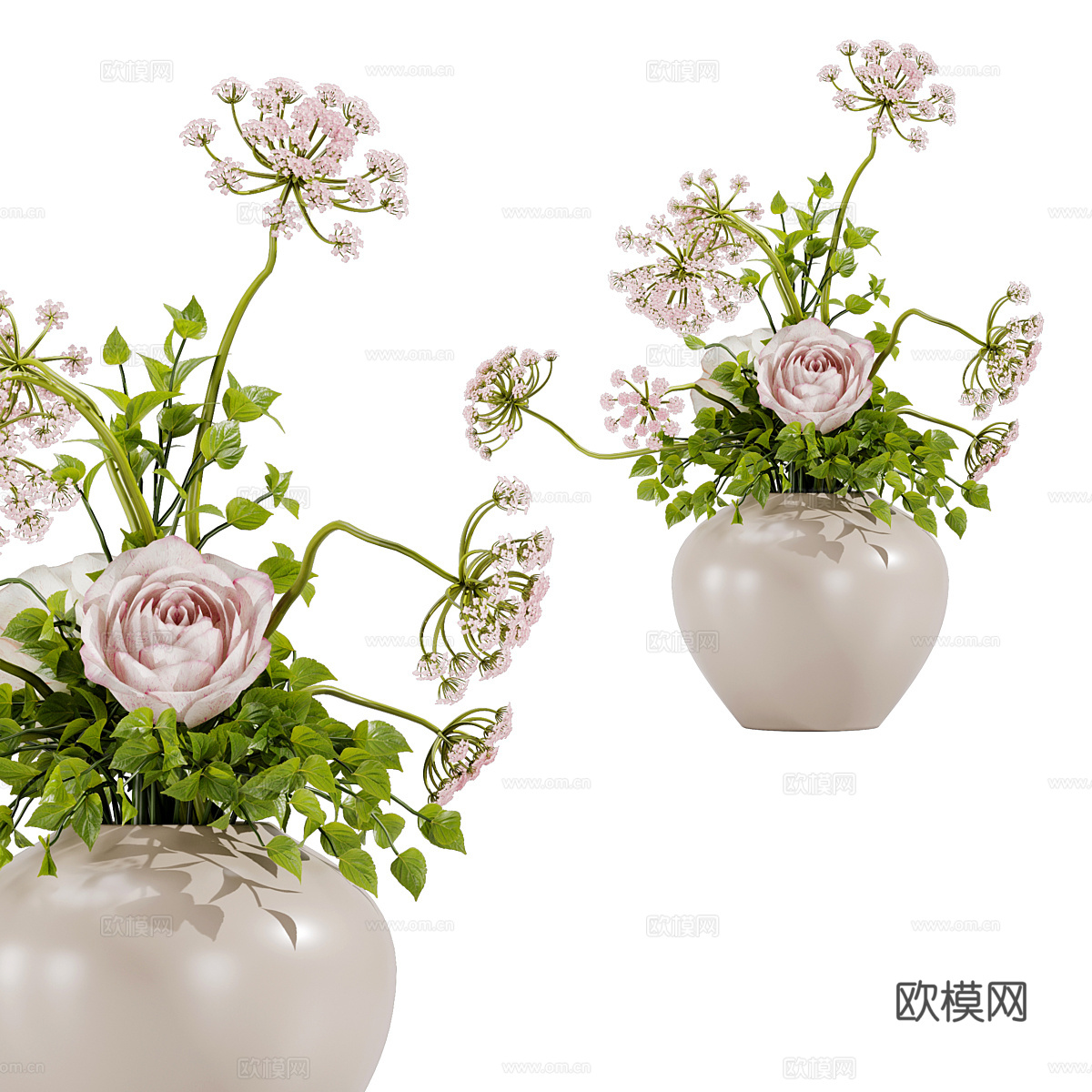 现代花艺花瓶摆件3d模型