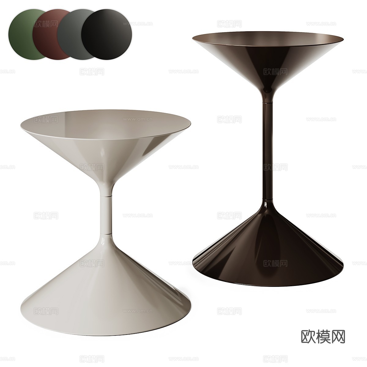 现代意式极简 Zanotta Tempo 圆边几3d模型下载（渲染图1）