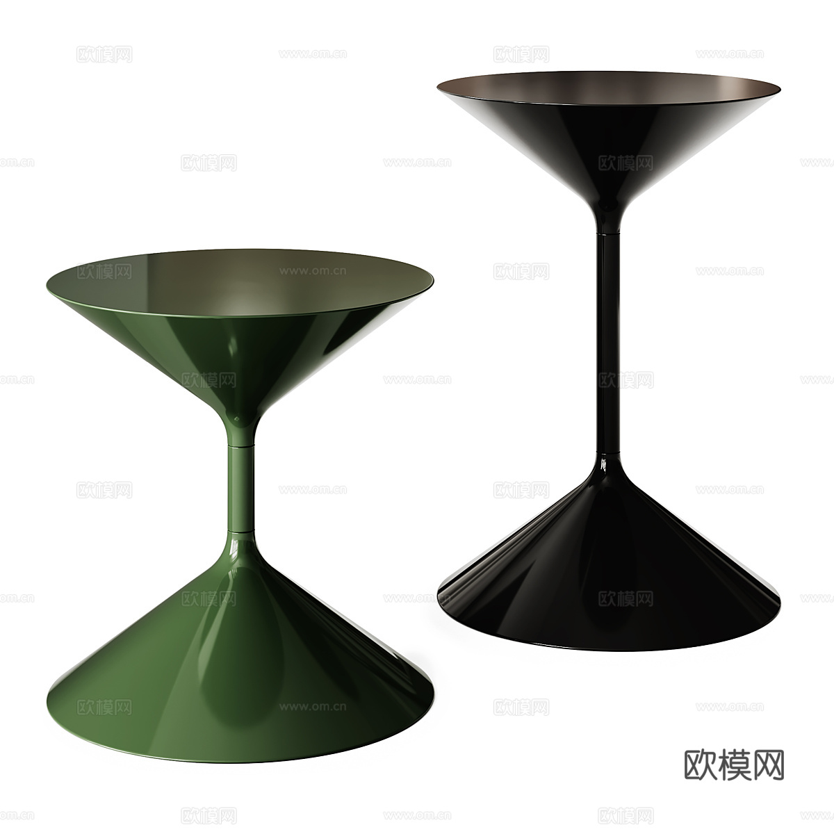 现代意式极简 Zanotta Tempo 圆边几3d模型下载（渲染图2）