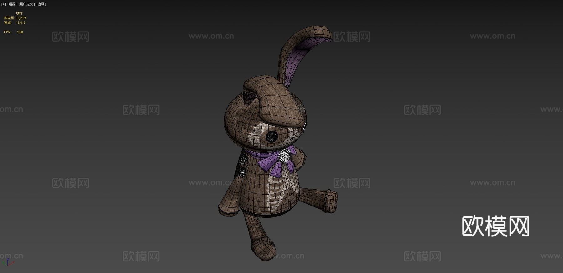 骷髅兔子毛绒玩具-可下载（胡安·加西亚·乌埃索（NekoKa3d模型下载（渲染图4）