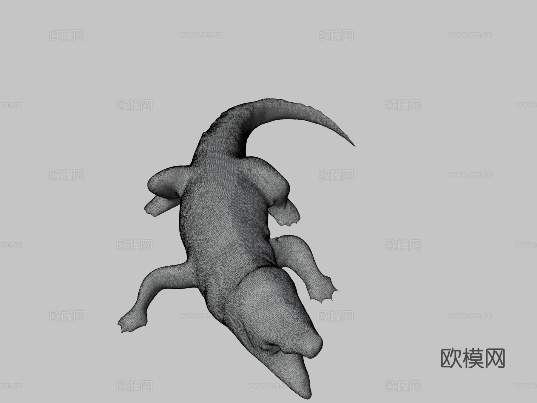 短吻鳄3d模型下载（渲染图3）