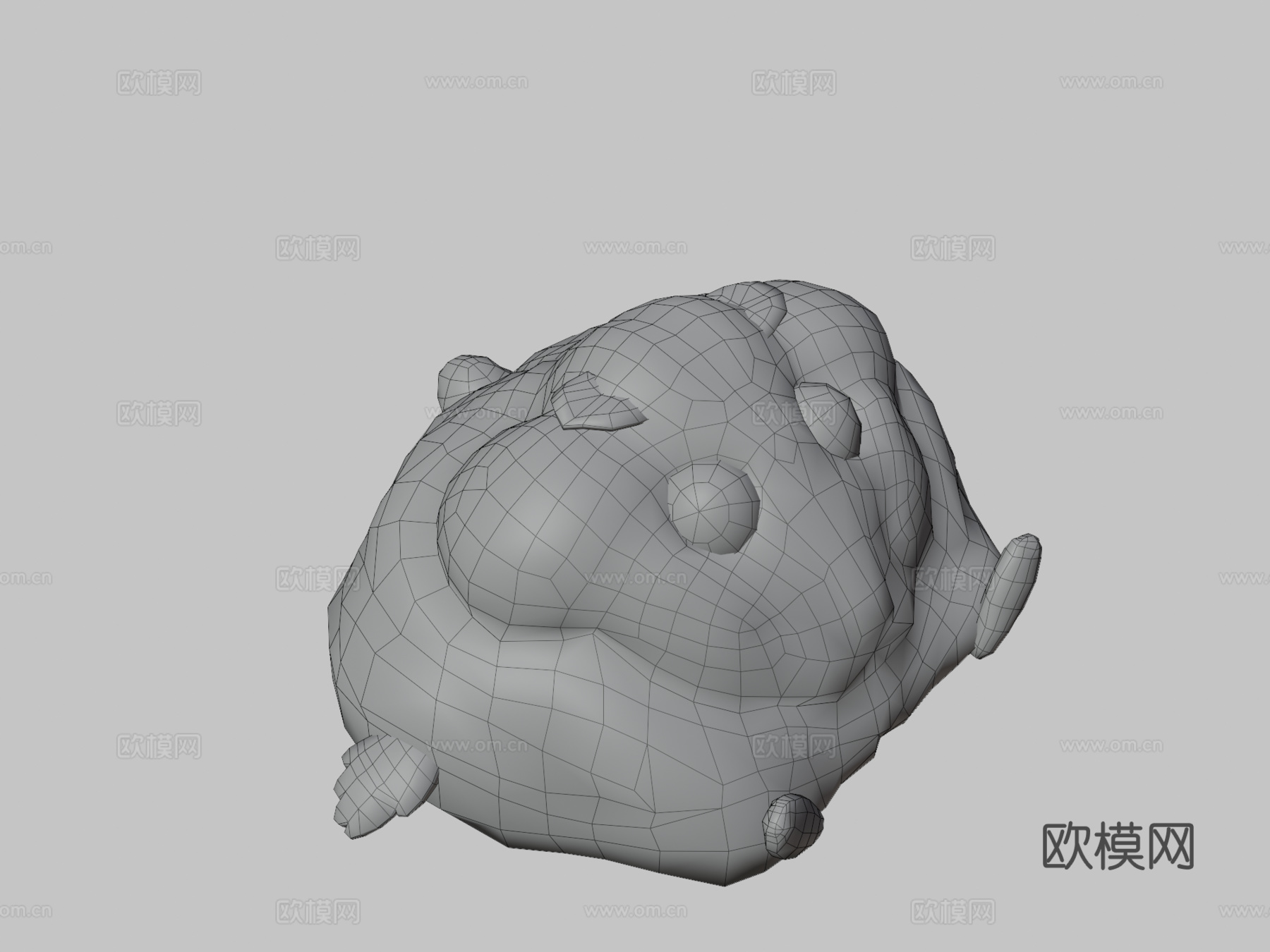 压扁的仓鼠玩偶奎奇3d模型