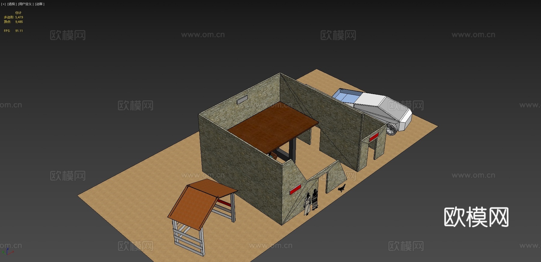 赛博卡车圣诞诞生场景3d模型下载（渲染图4）