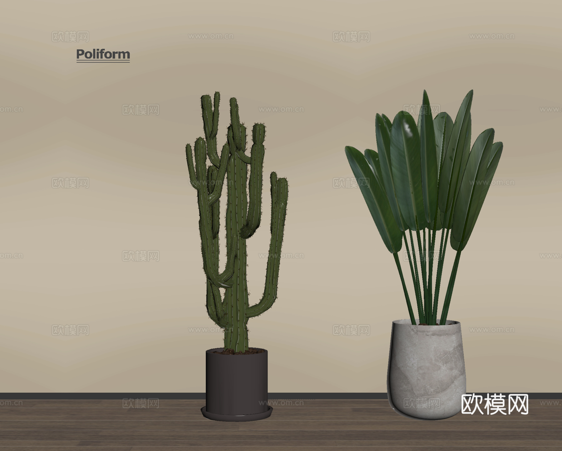 现代盆栽绿植盆栽su模型