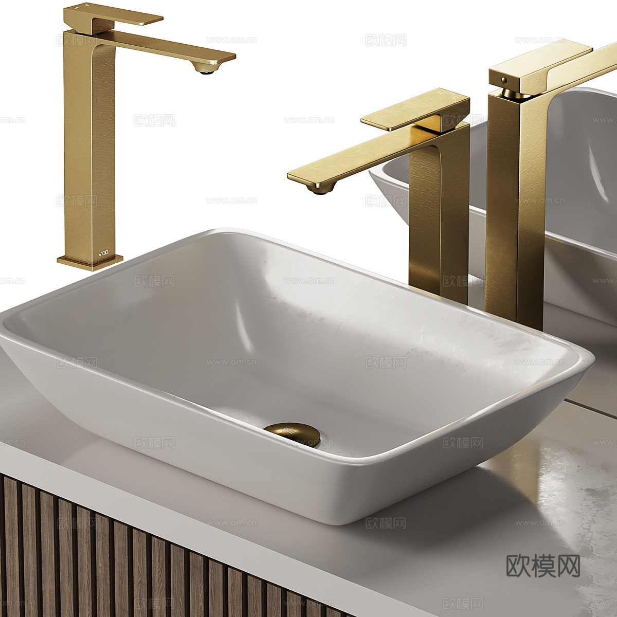 现代轻奢浴室柜 台盆柜3d模型下载（渲染图5）