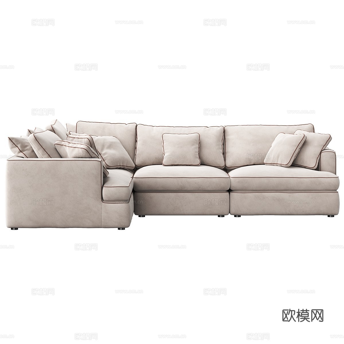 现代意式 Duomo 布艺组合转角沙发3d模型下载（渲染图3）