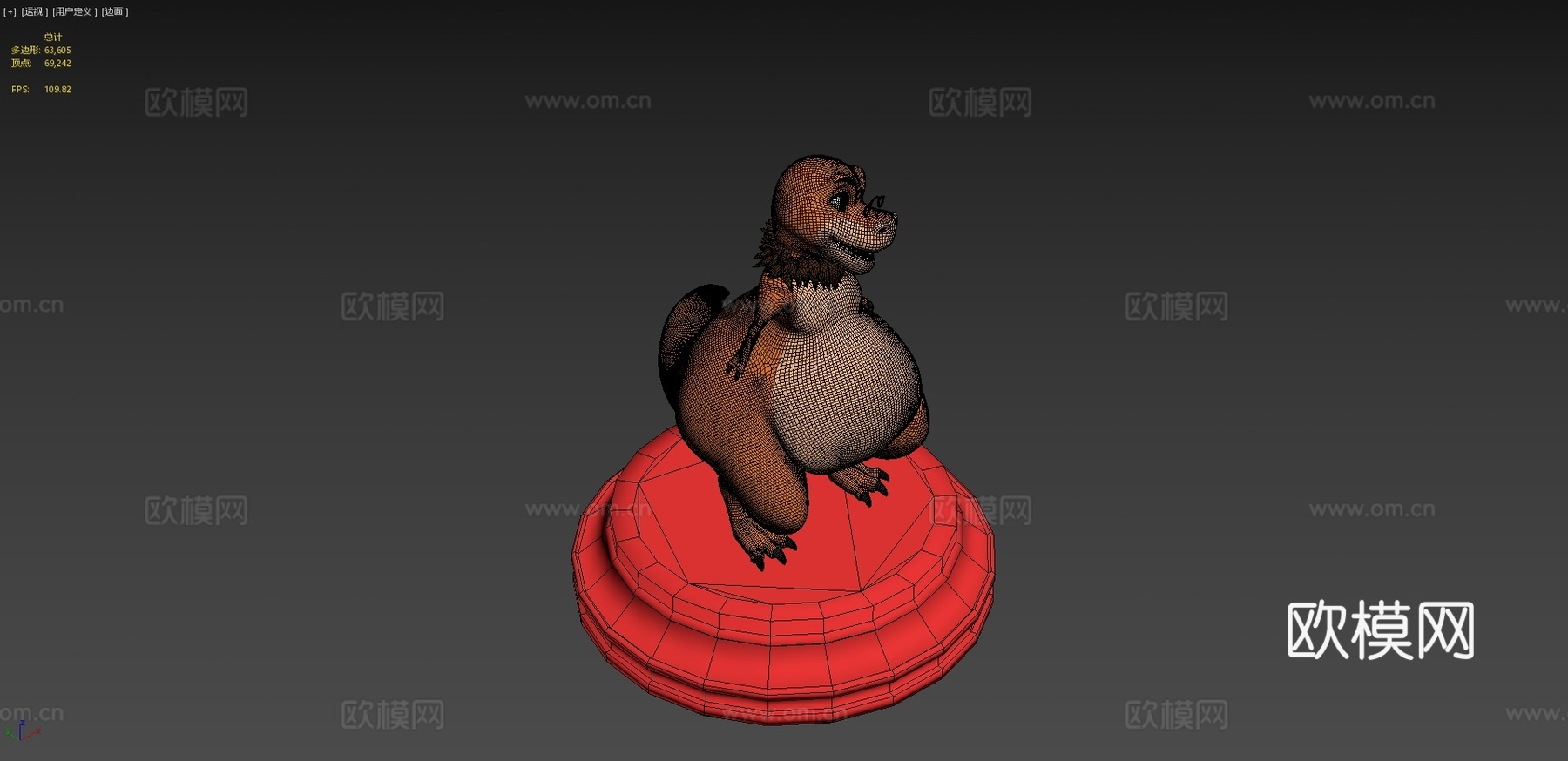 雷克斯暴龙拉尔夫3d模型下载（渲染图3）