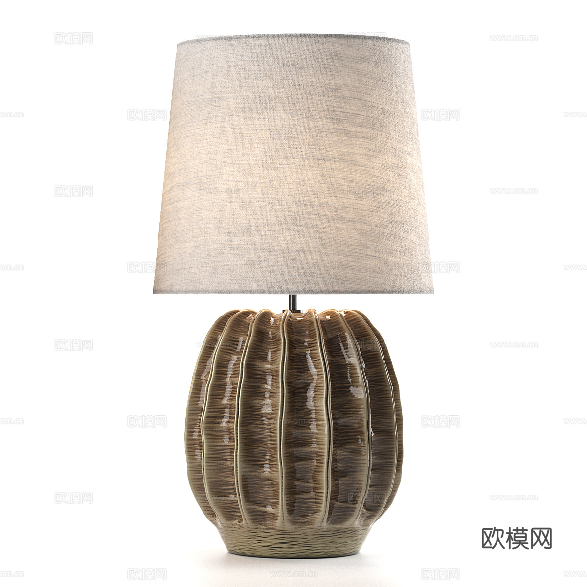 新中式轻奢陶瓷台灯3d模型下载（渲染图3）