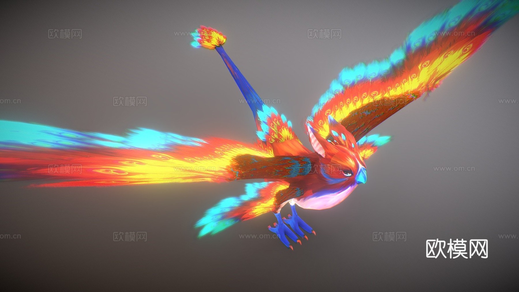 狮鹫凤凰制作中3d模型下载（渲染图1）