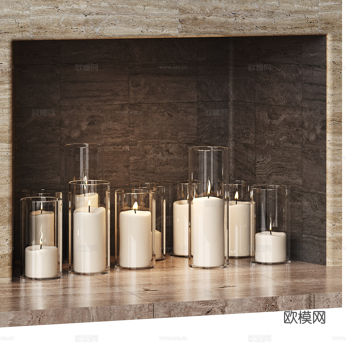 现代壁炉3d模型下载（渲染图4）