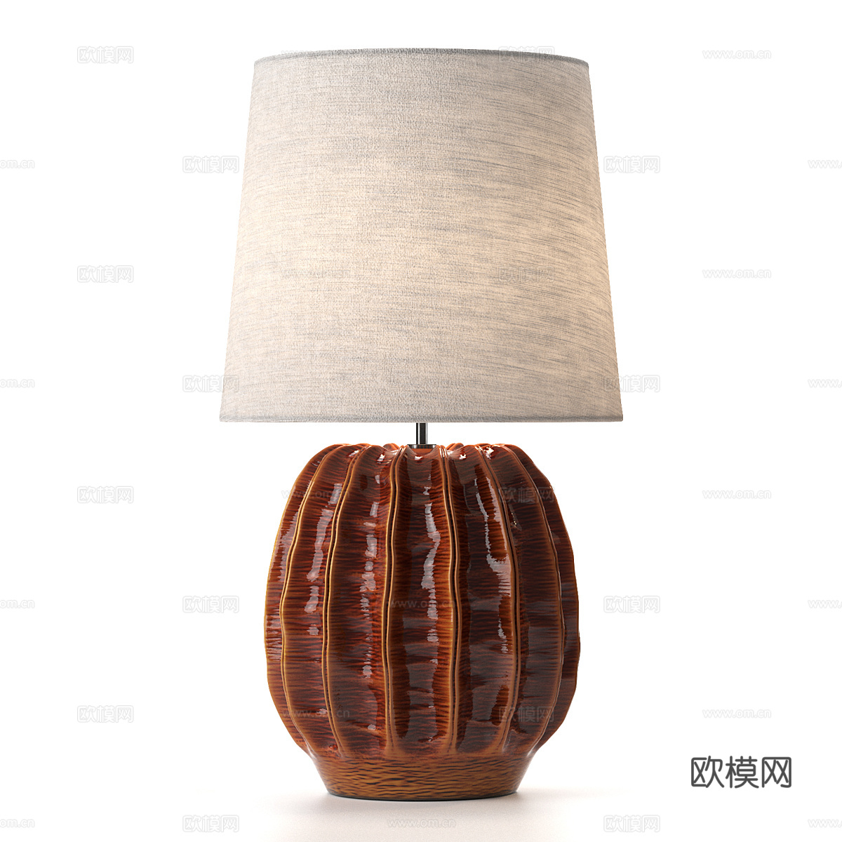 新中式轻奢陶瓷台灯3d模型下载（渲染图2）