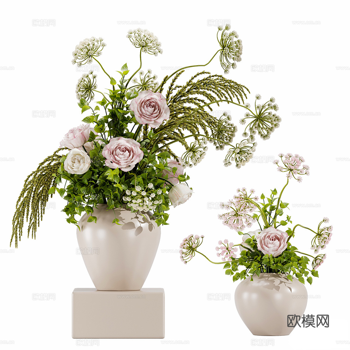 现代花艺花瓶摆件3d模型