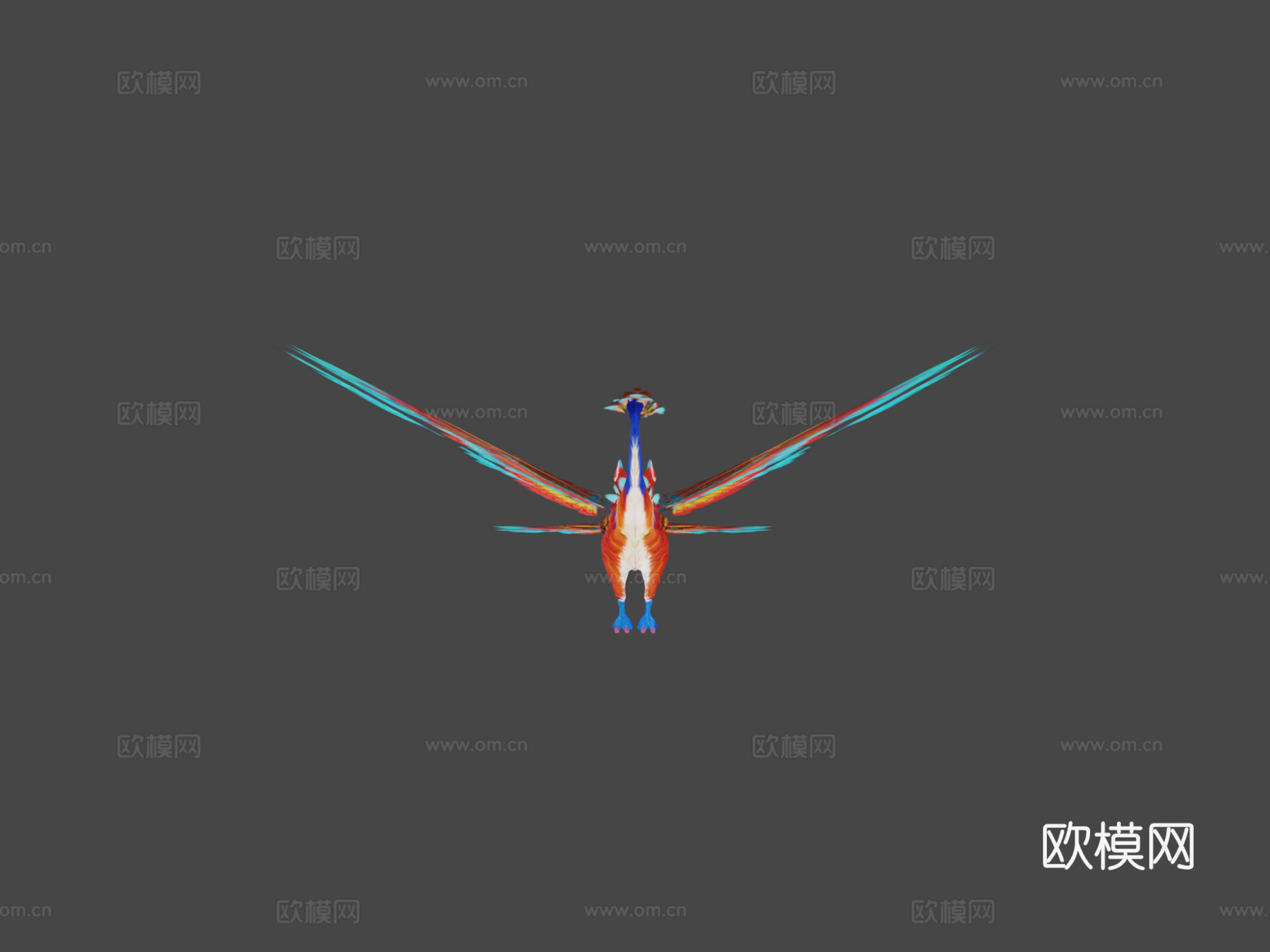 狮鹫凤凰制作中3d模型下载（渲染图5）