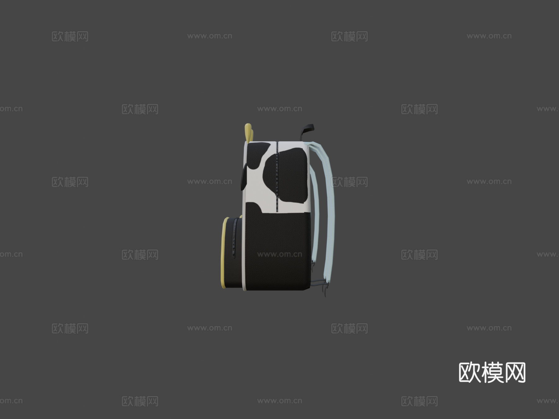 可爱低多边形奶牛背包3d模型下载（渲染图5）