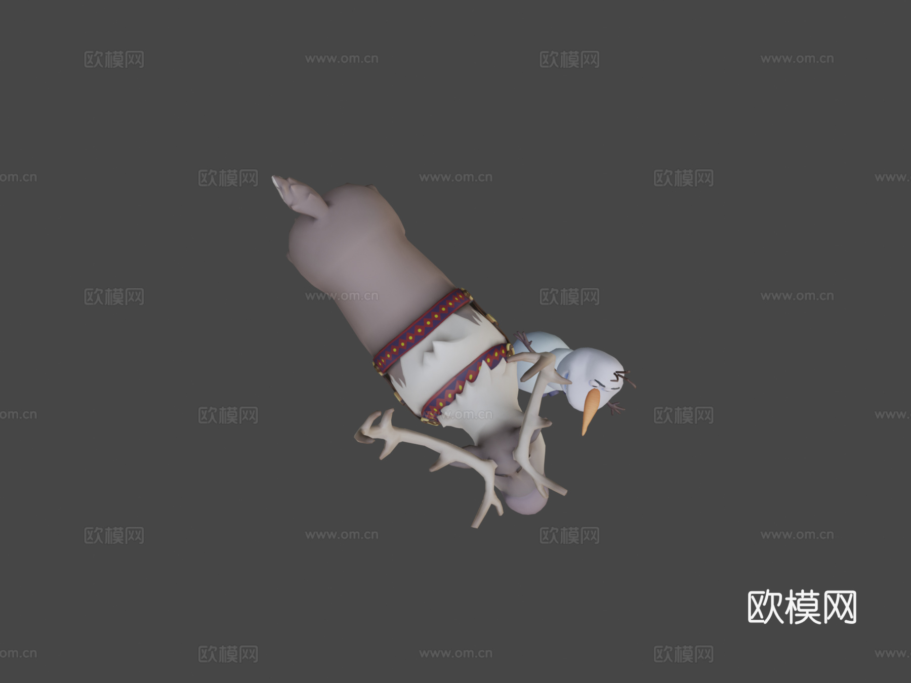 斯文与奥拉夫-迪士尼奇妙世界3d模型下载（渲染图5）