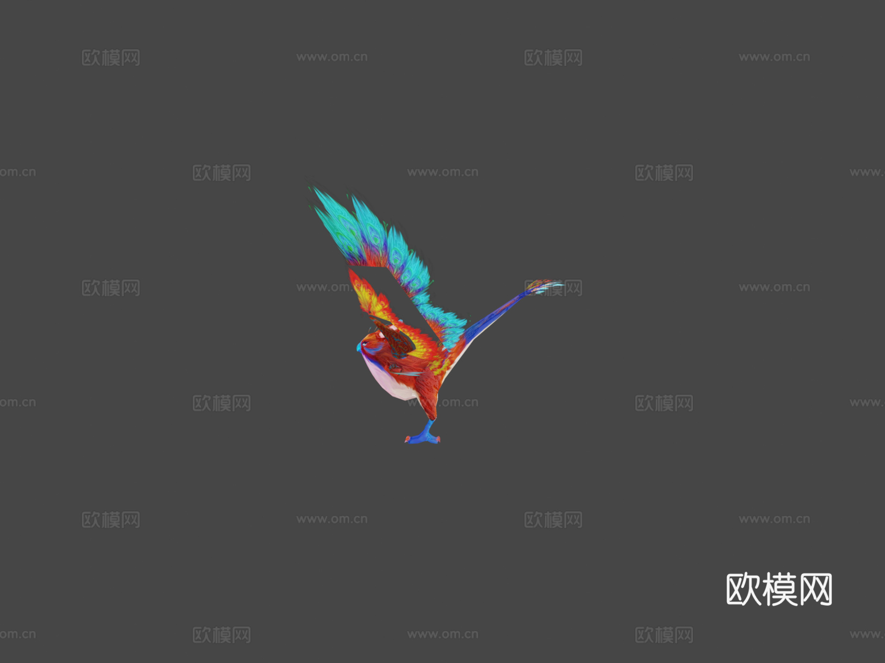 狮鹫凤凰制作中3d模型下载（渲染图6）