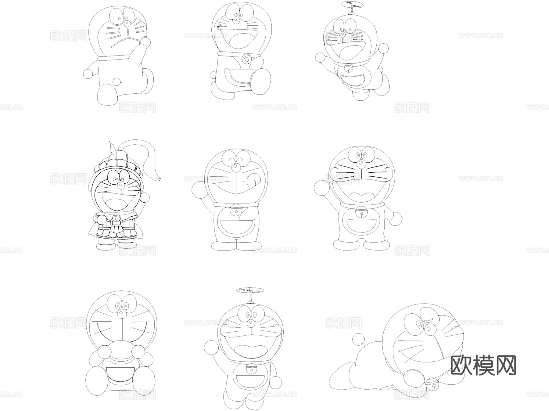 经典卡通漫画动画动物角色CAD图库合集cad施工图