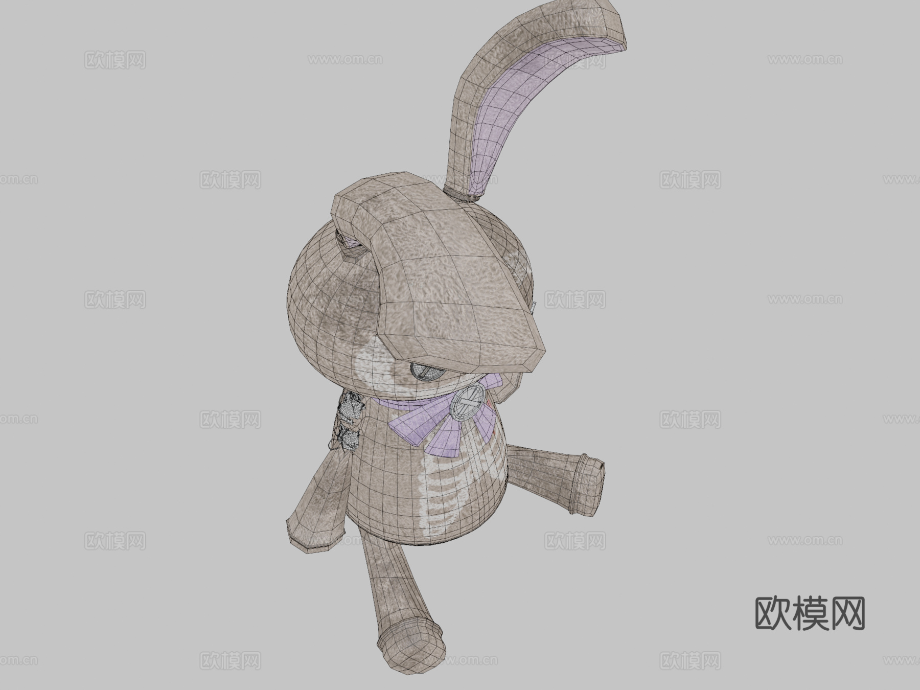 骷髅兔子毛绒玩具-可下载（胡安·加西亚·乌埃索（NekoKa3d模型下载（渲染图2）