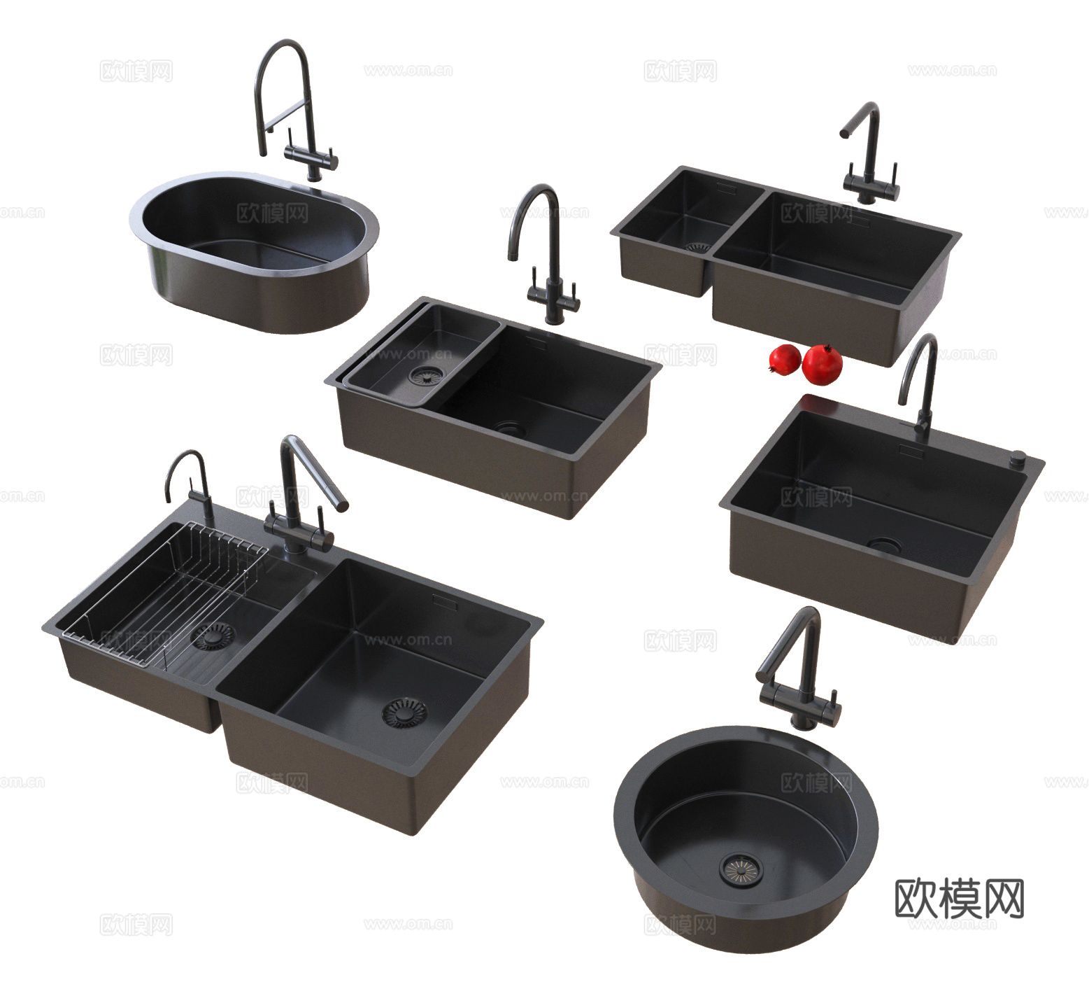现代水槽 洗菜盆 不锈钢水槽 嵌入式水槽su模型