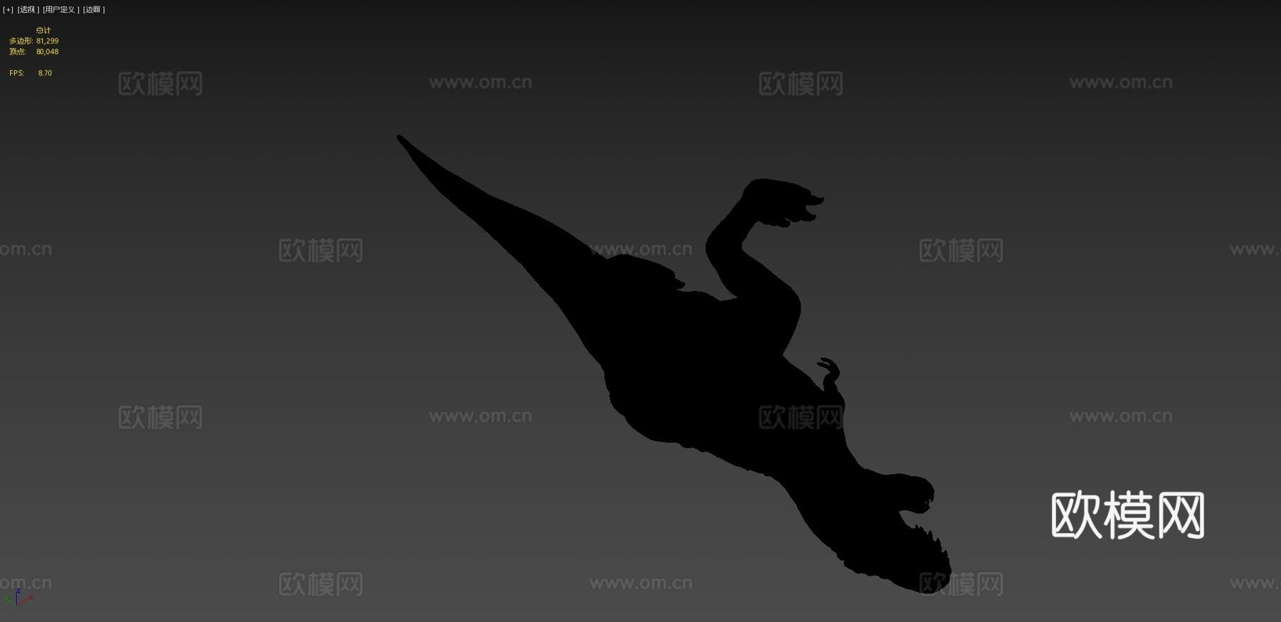 霸王龙3d模型下载（渲染图4）