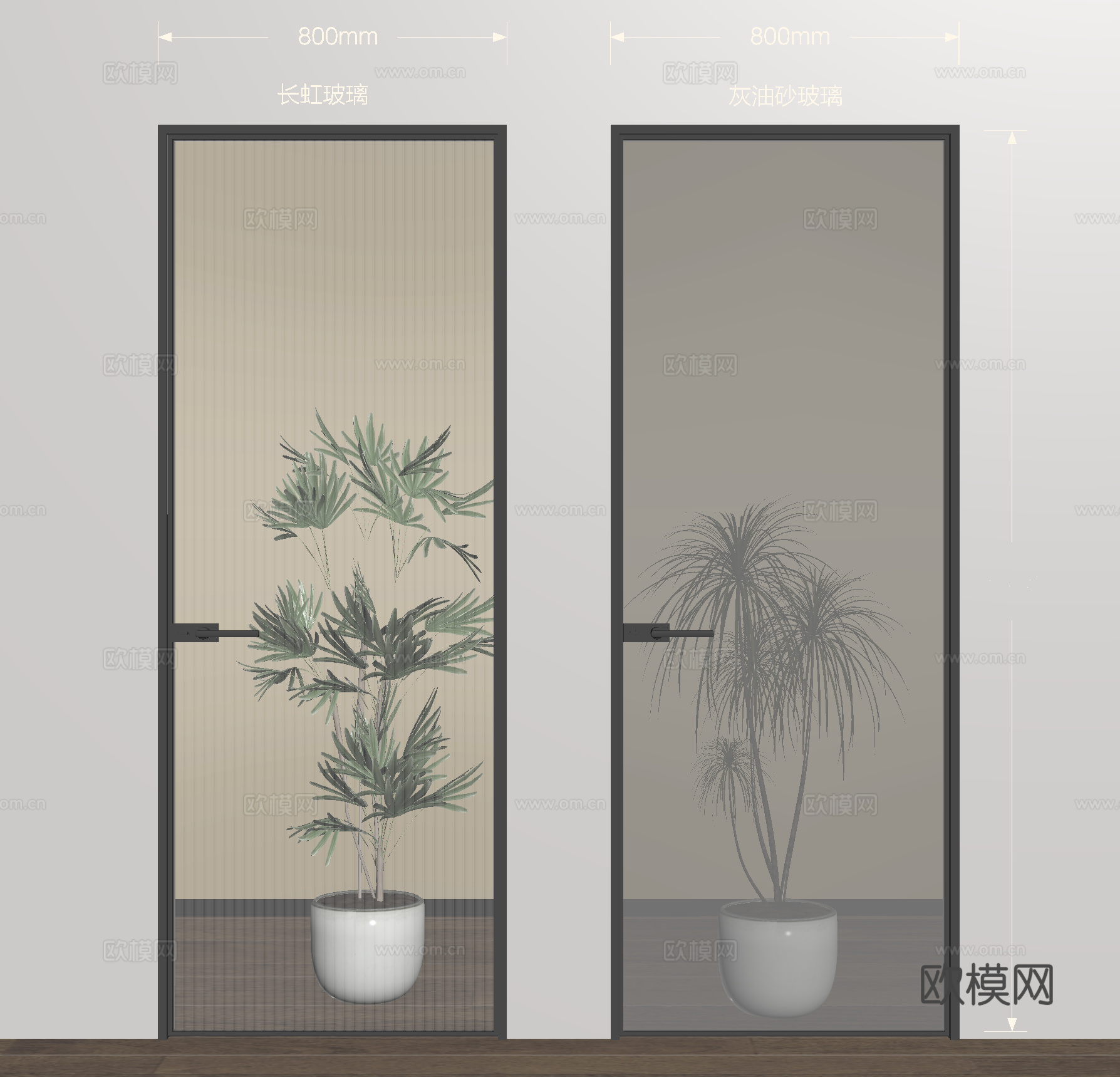 现代玻璃门 单开玻璃门 长虹玻璃门 浴室门su模型