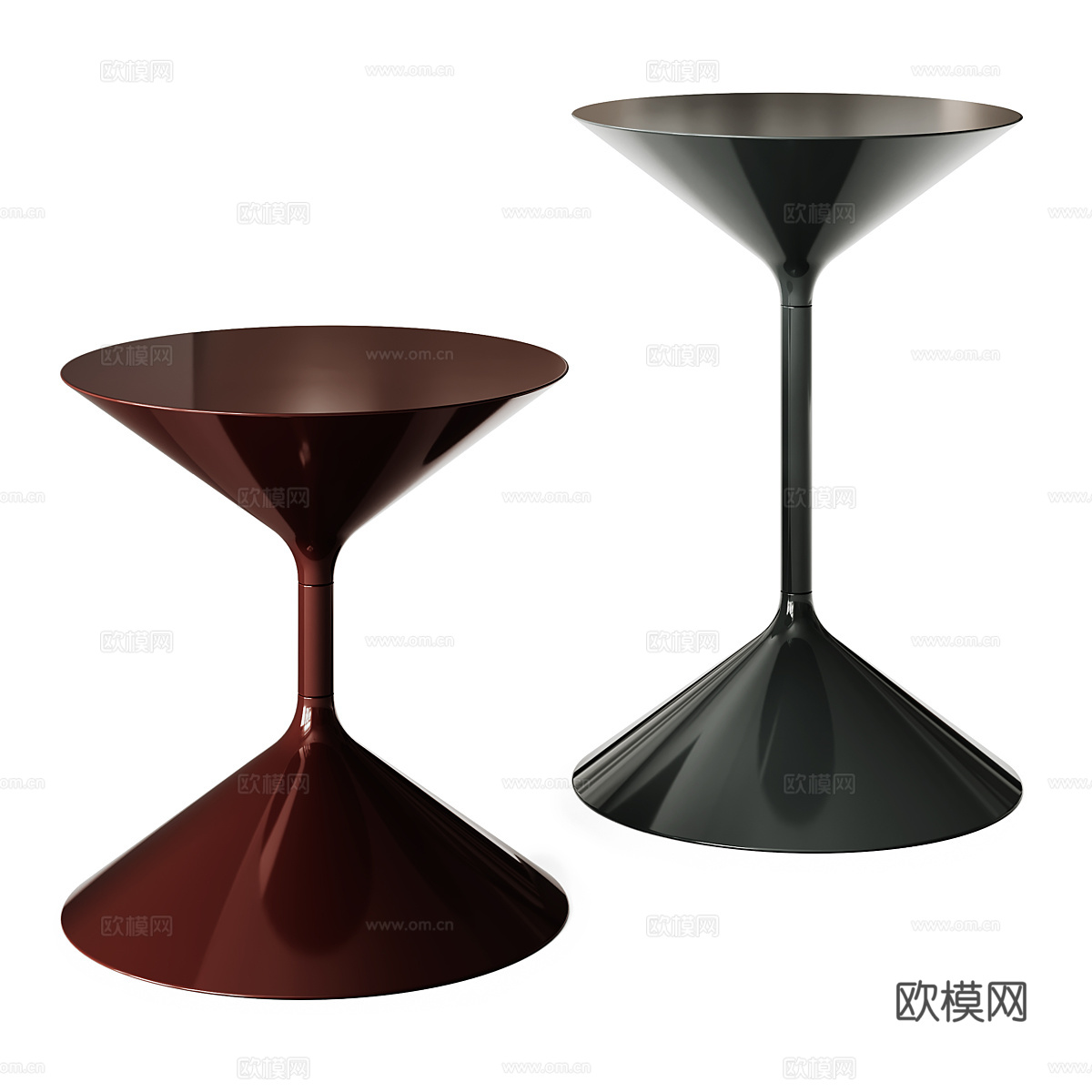 现代意式极简 Zanotta Tempo 圆边几3d模型下载（渲染图3）