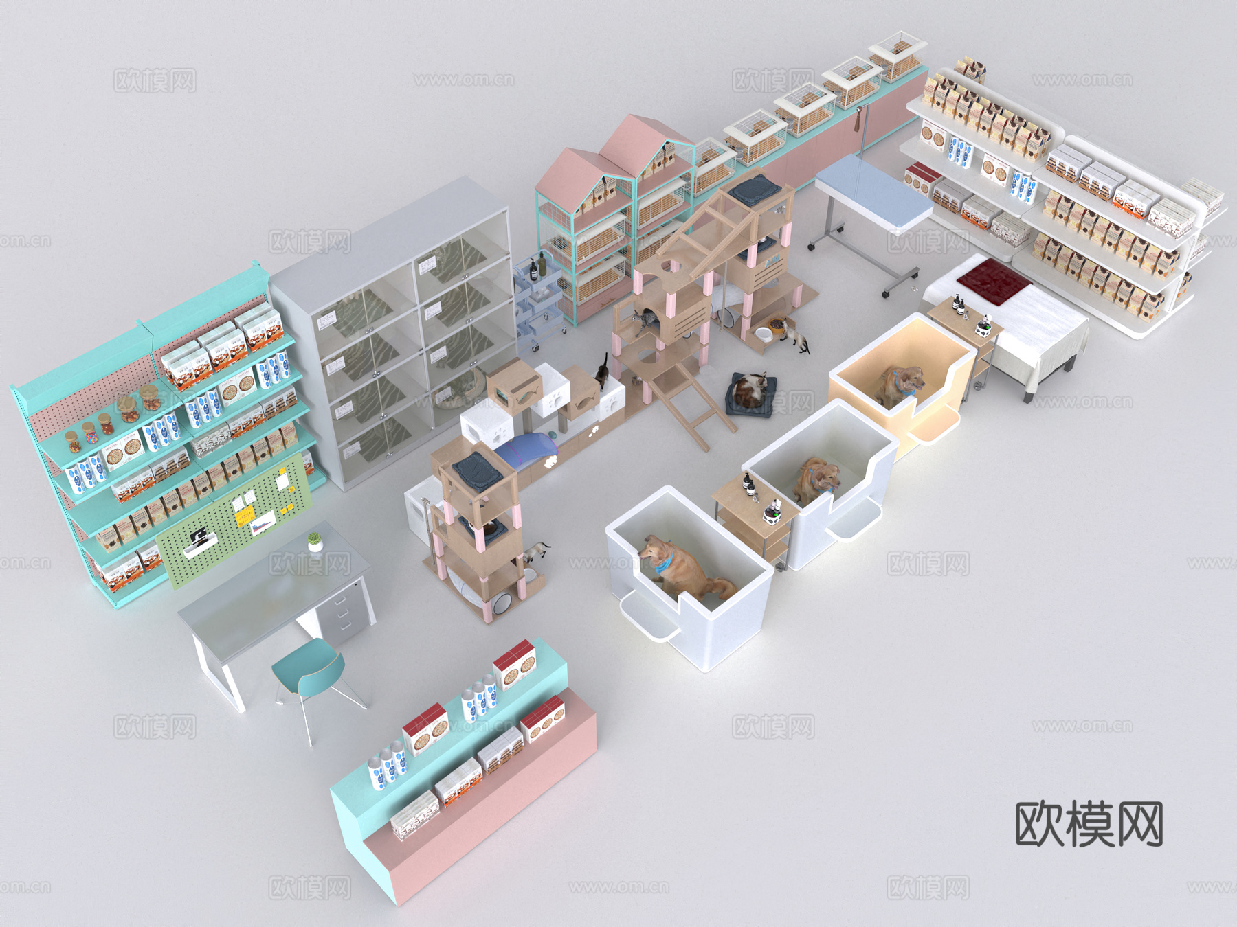 宠物店货架3d模型下载