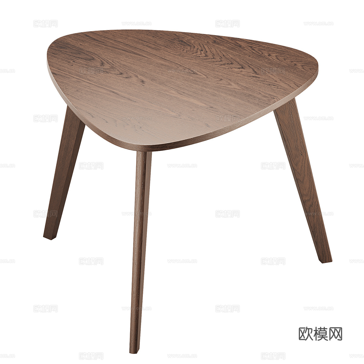 现代意式三角实木餐桌3d模型下载（渲染图4）