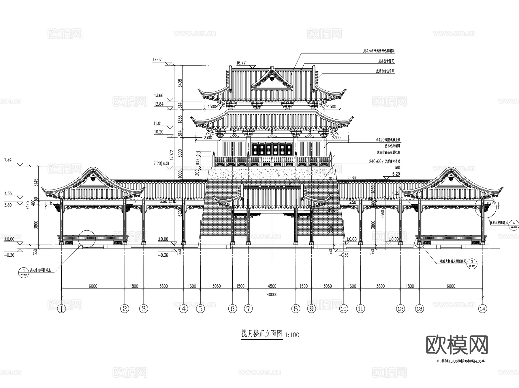 金山湖新月亮湾区滨水公园景观CAD施工图全套cad施工图