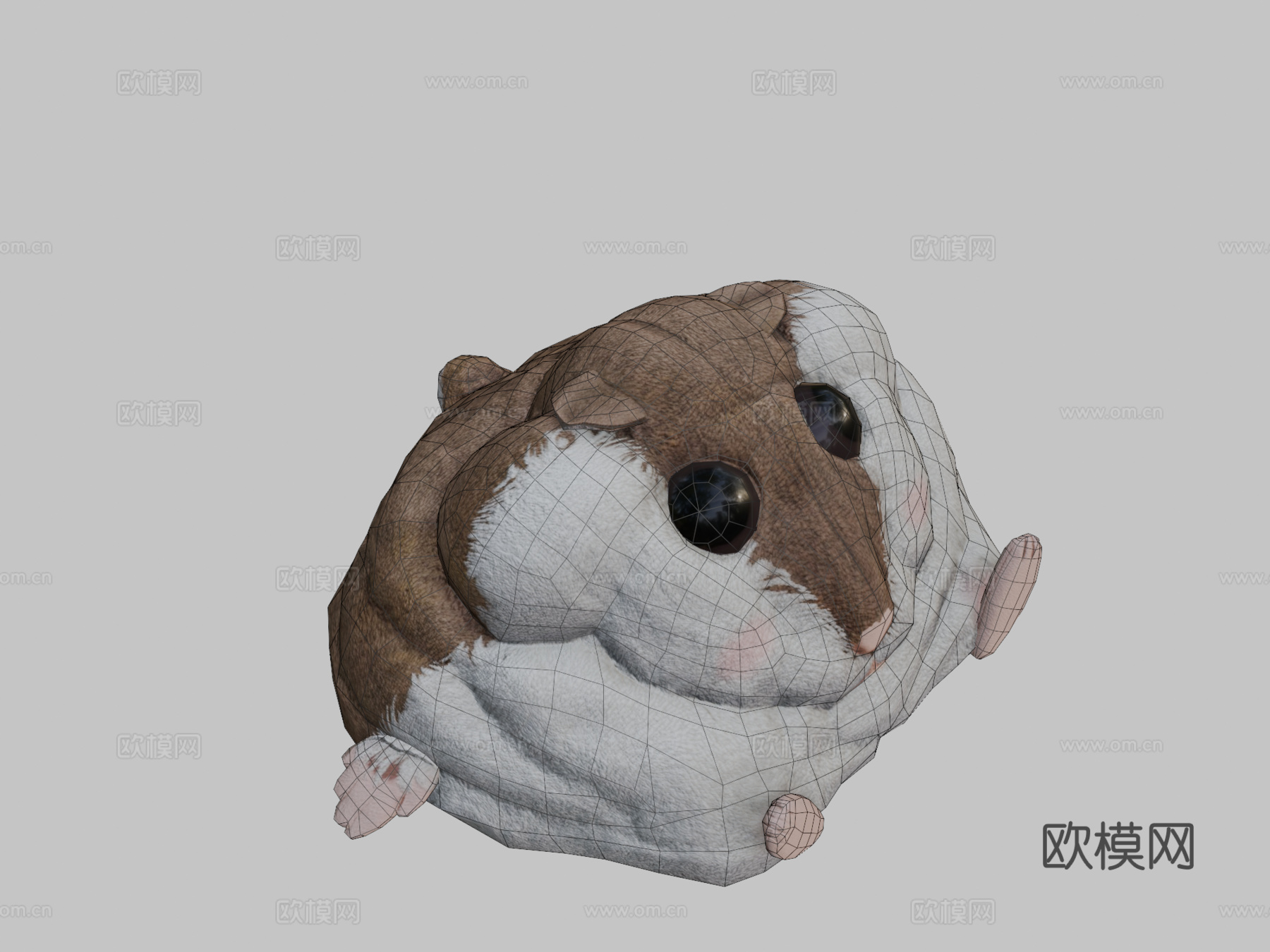 压扁的仓鼠玩偶奎奇3d模型