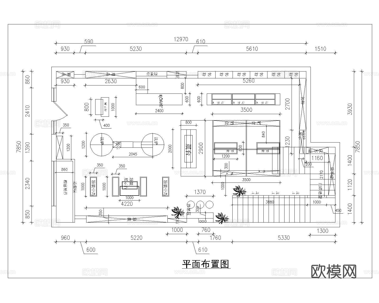 母婴店CAD平面cad施工图