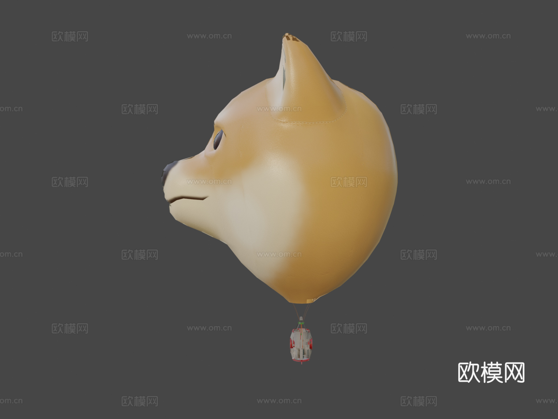 登月狗狗热气球3d模型下载（渲染图5）