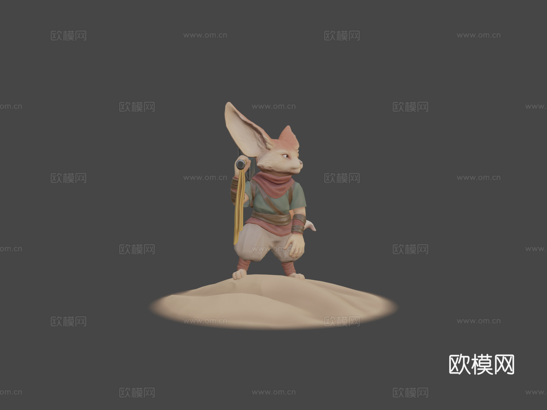 沙漠狐冒险家-风格化生物3d模型下载（渲染图5）