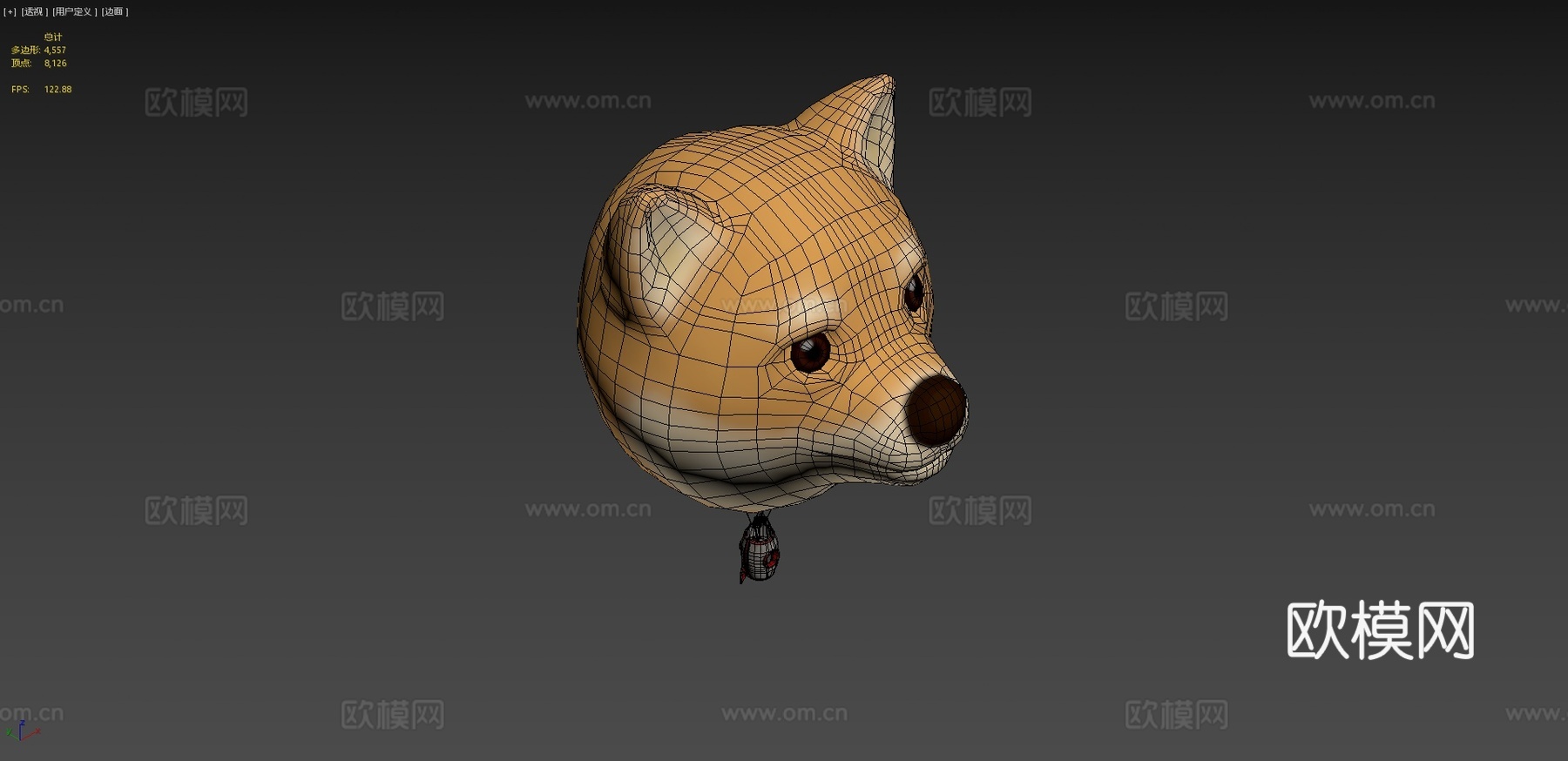 登月狗狗热气球3d模型下载（渲染图4）