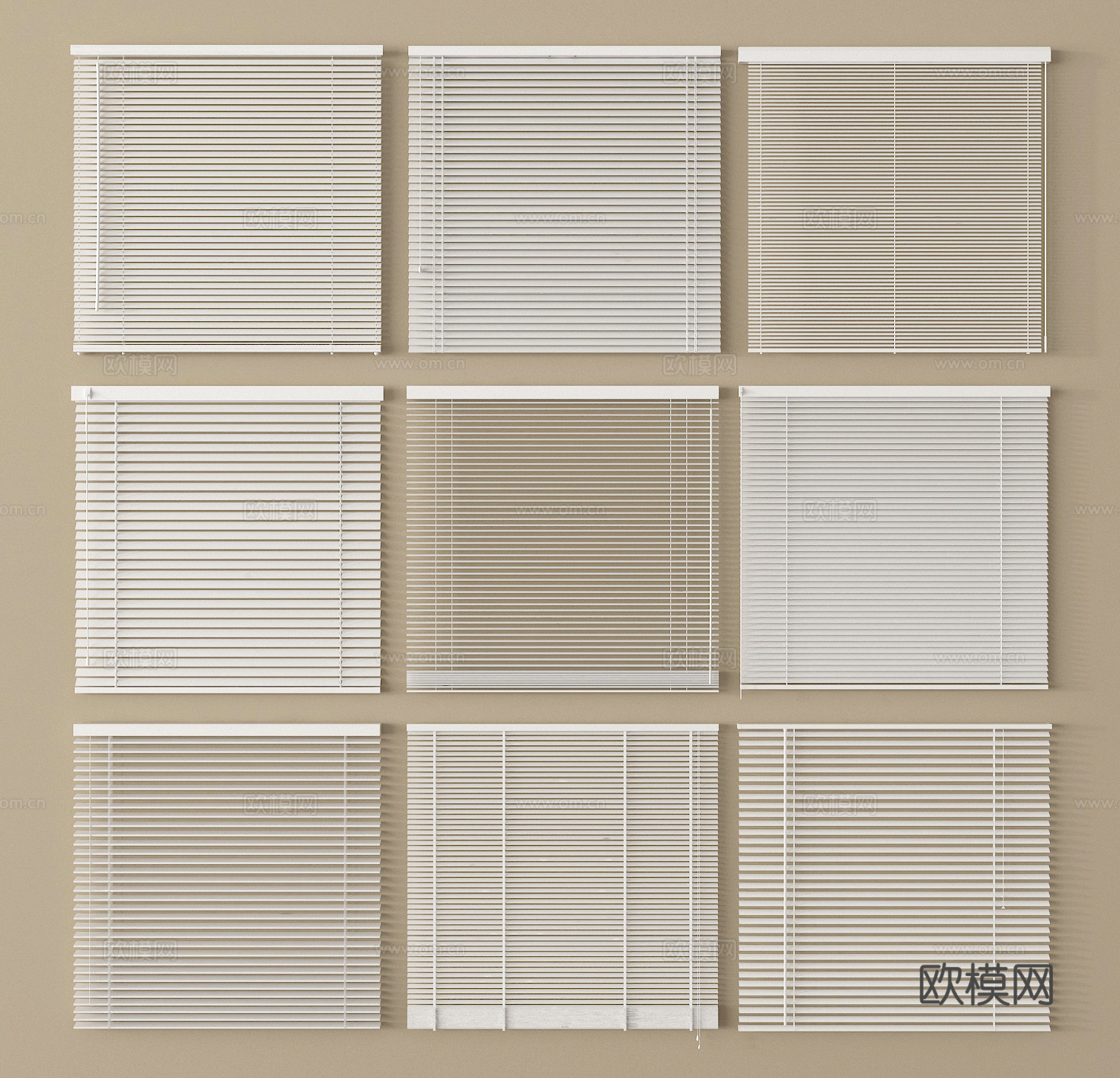 现代窗帘 百叶帘 卷帘su模型
