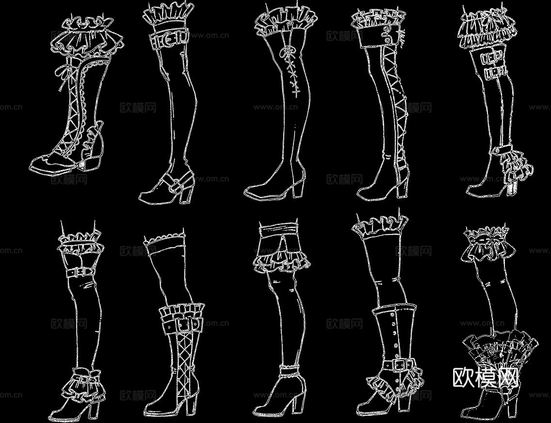 长靴子cad施工图下载（渲染图2）