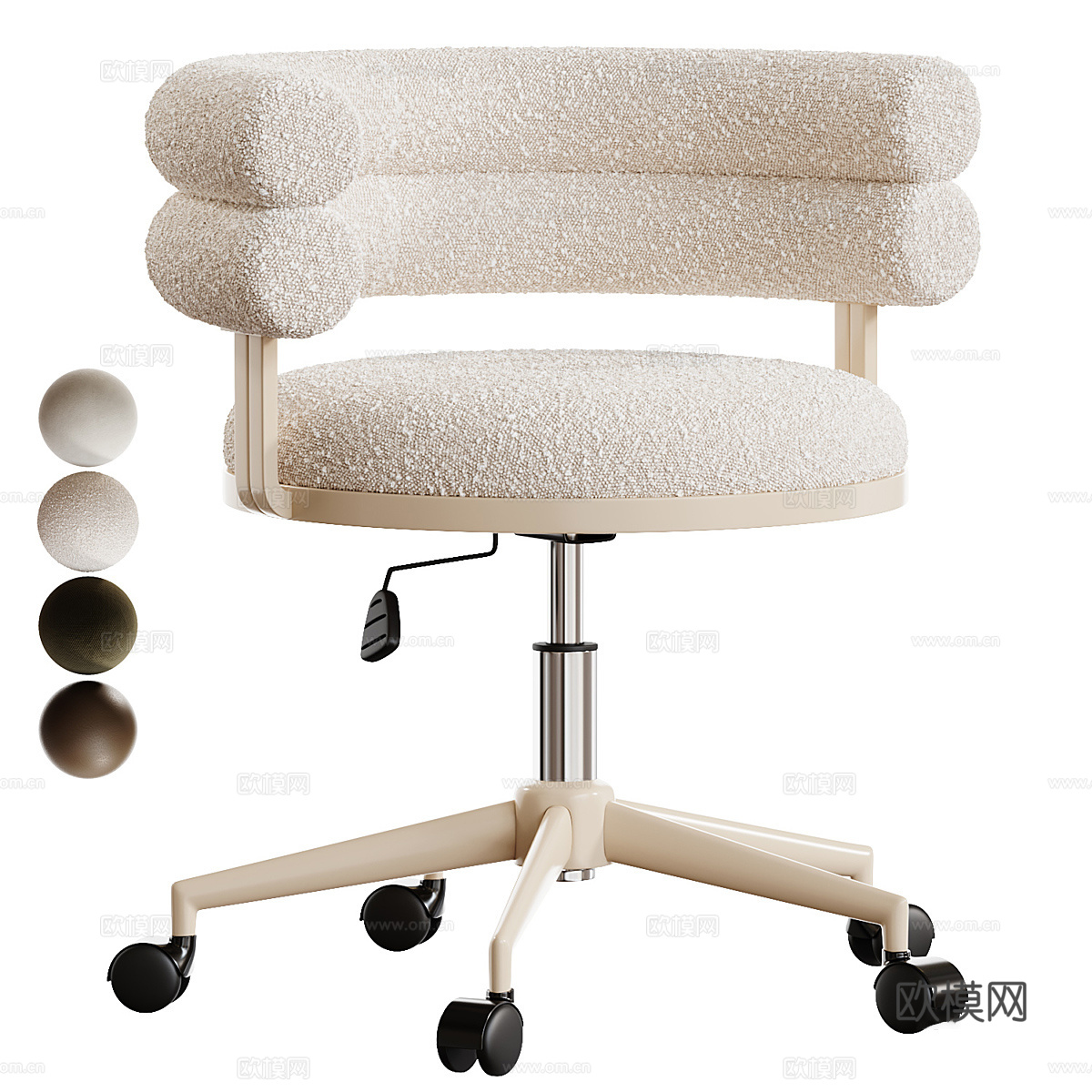 现代奶油风 Ponty 办公椅3d模型下载（渲染图1）