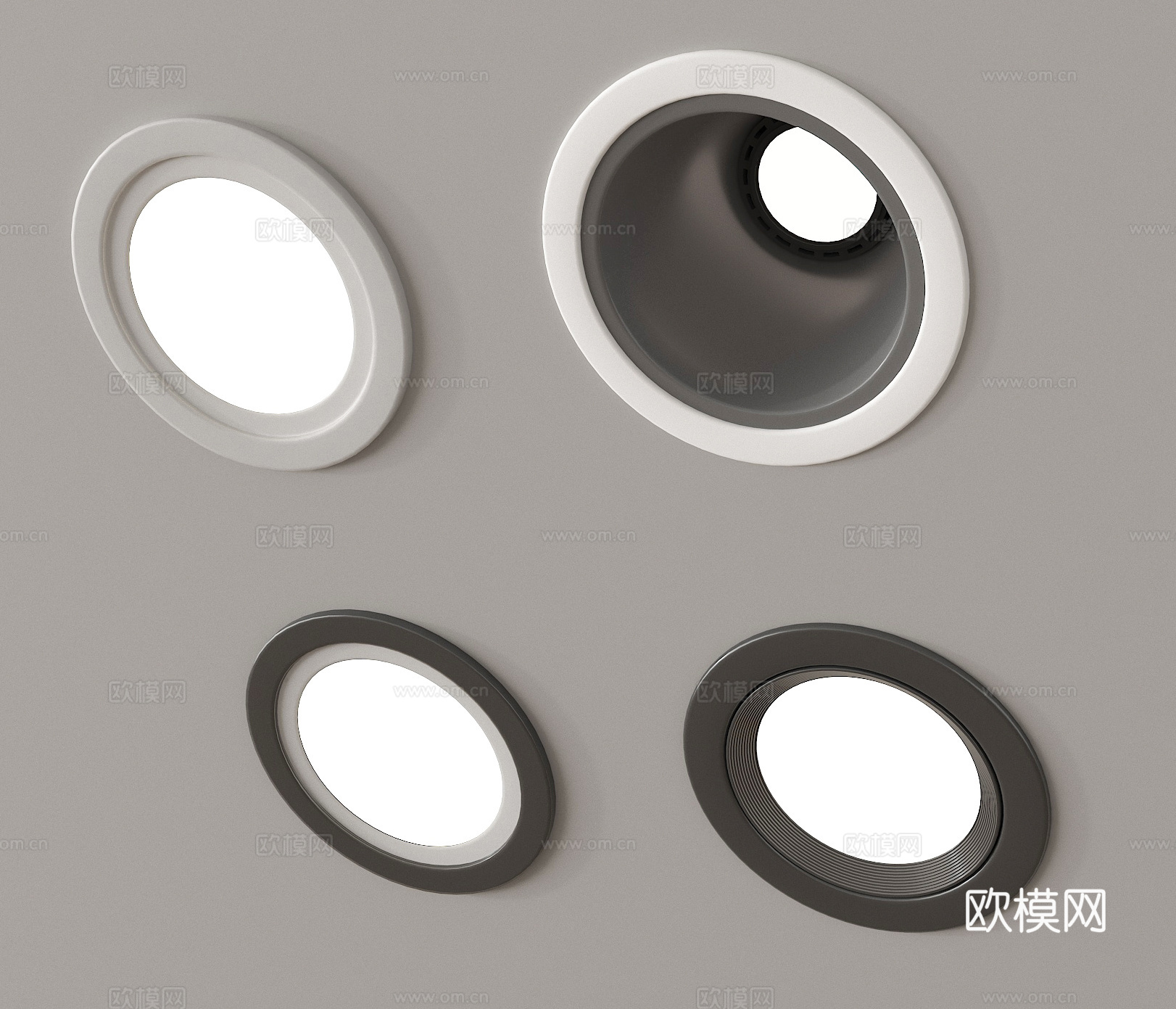 现代筒灯射灯 内嵌式筒灯射灯3d模型下载