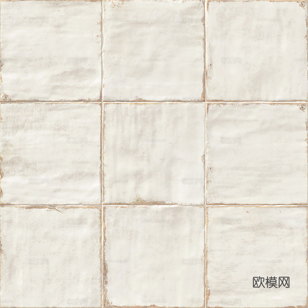 复古中古其它砖_无缝白色手工砖_马赛克砖贴图