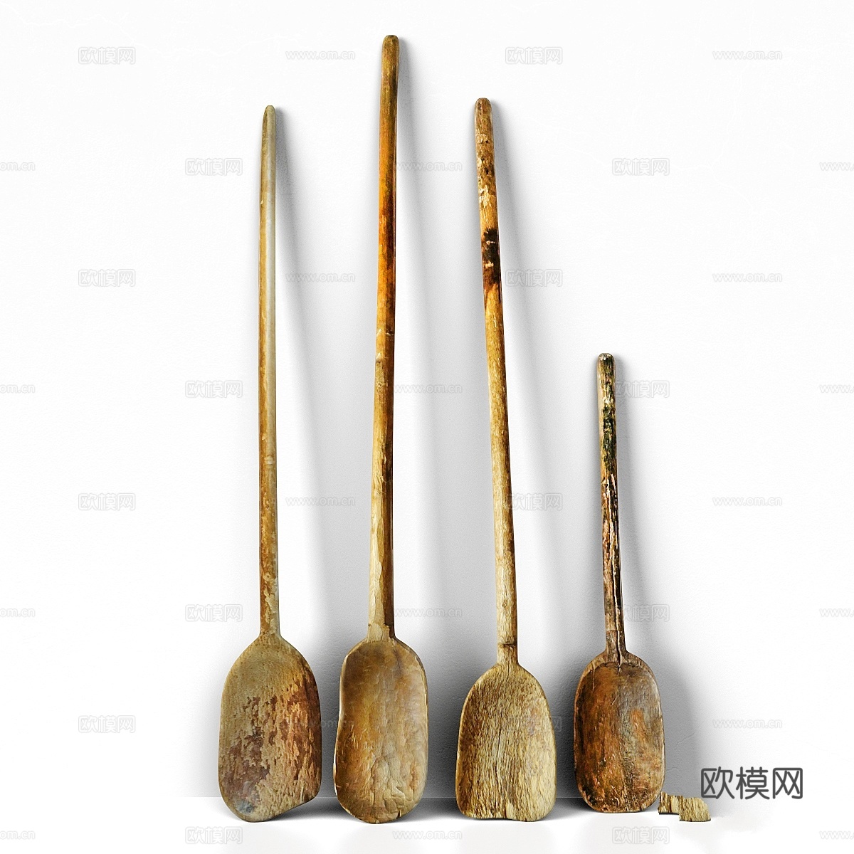 四件式旧尼泊尔米勺套装3d模型下载