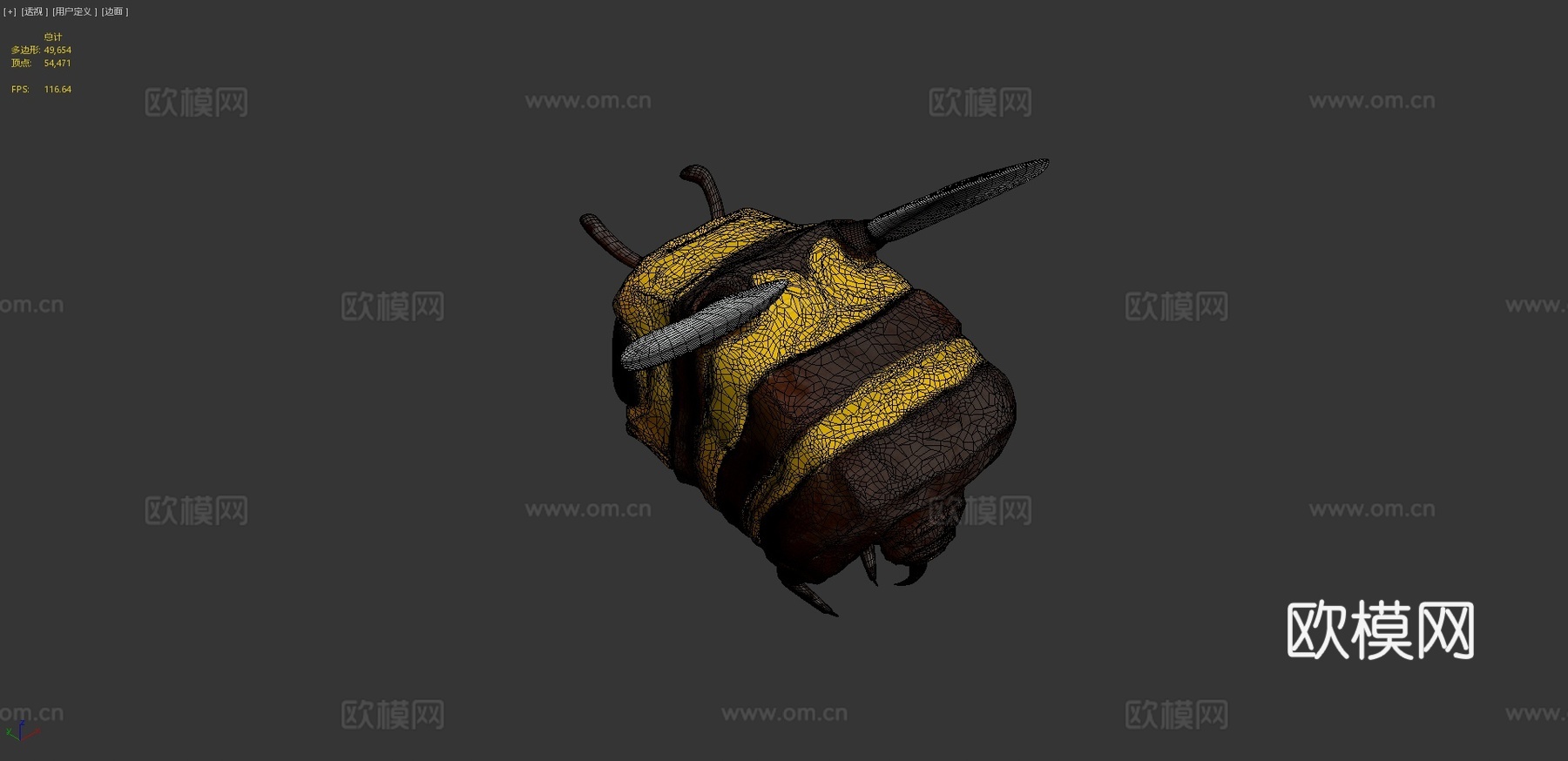 我的世界蜜蜂3d模型下载（渲染图3）