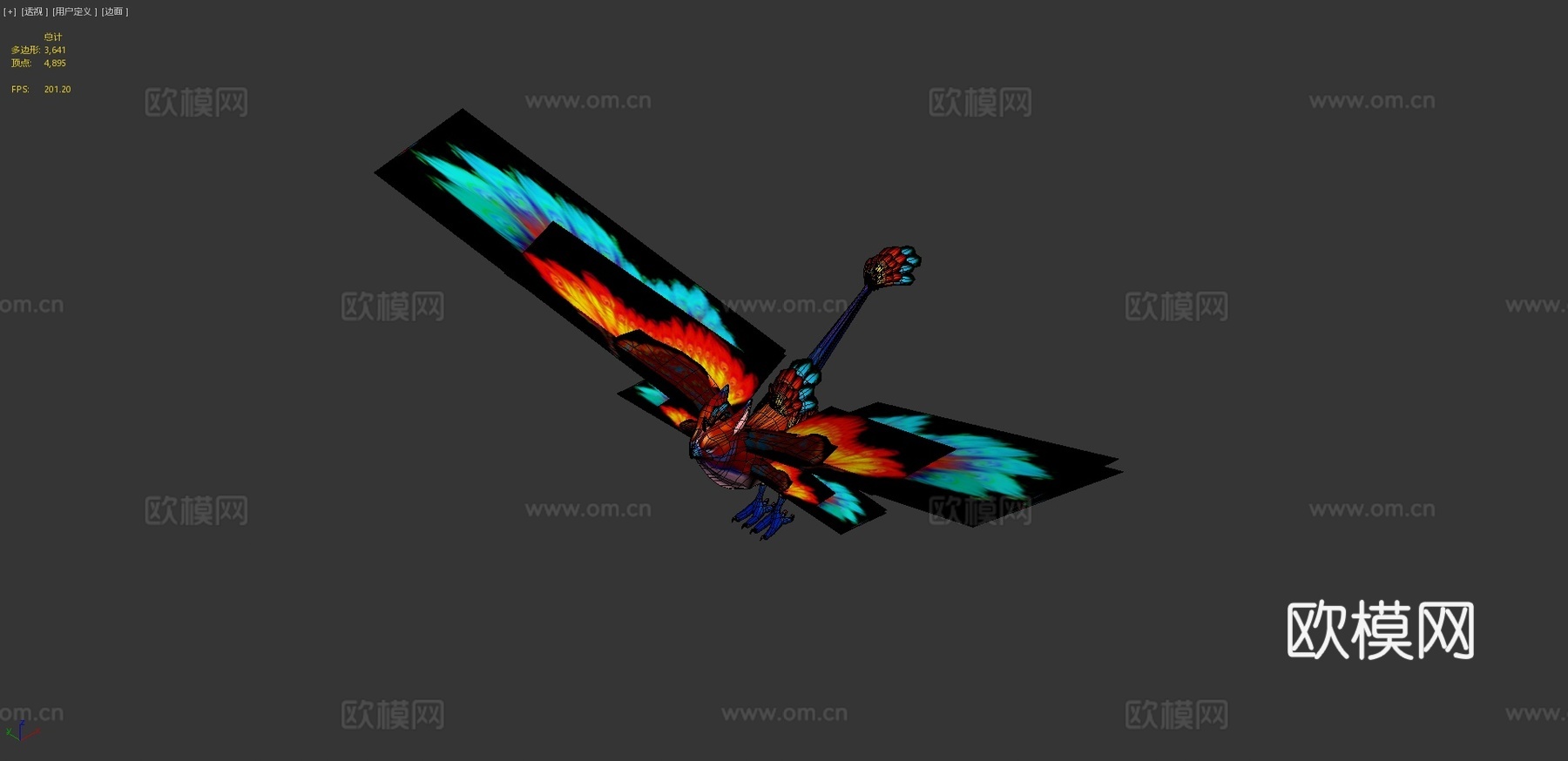 狮鹫凤凰制作中3d模型下载（渲染图4）