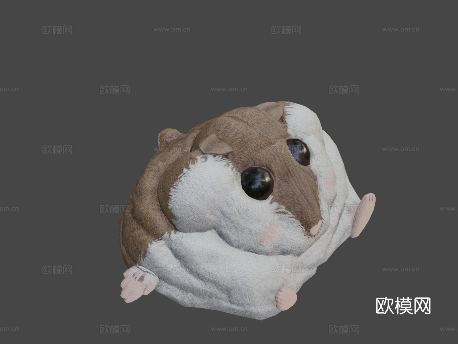 压扁的仓鼠玩偶奎奇3d模型