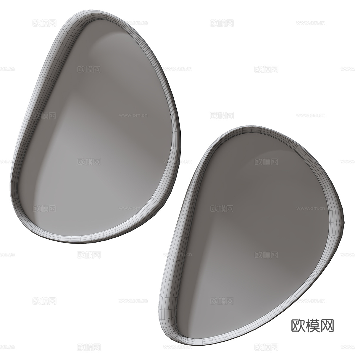 现代意式镜子 装饰镜3d模型下载（渲染图2）