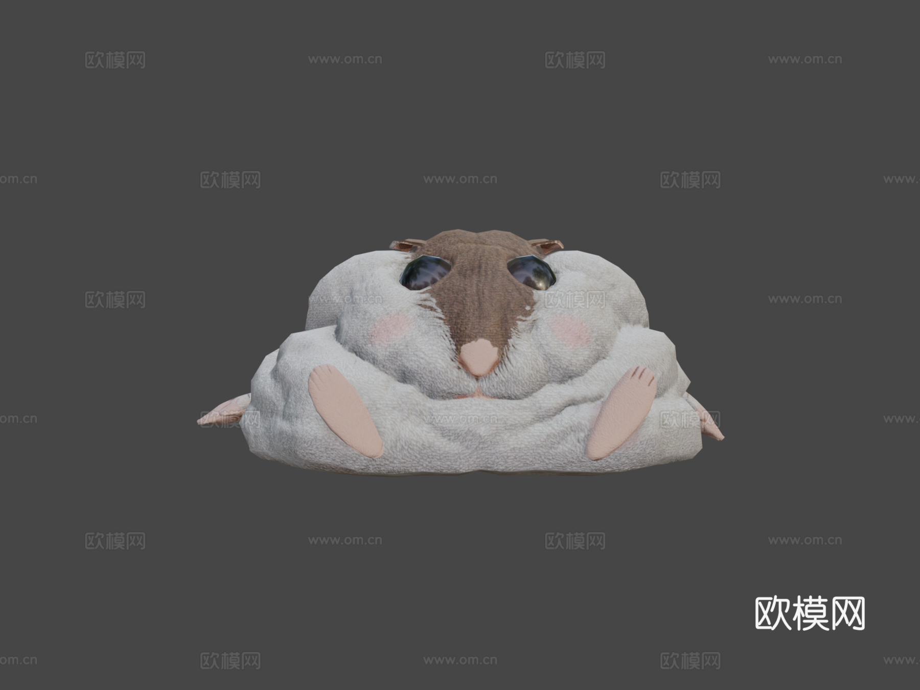 压扁的仓鼠玩偶奎奇3d模型
