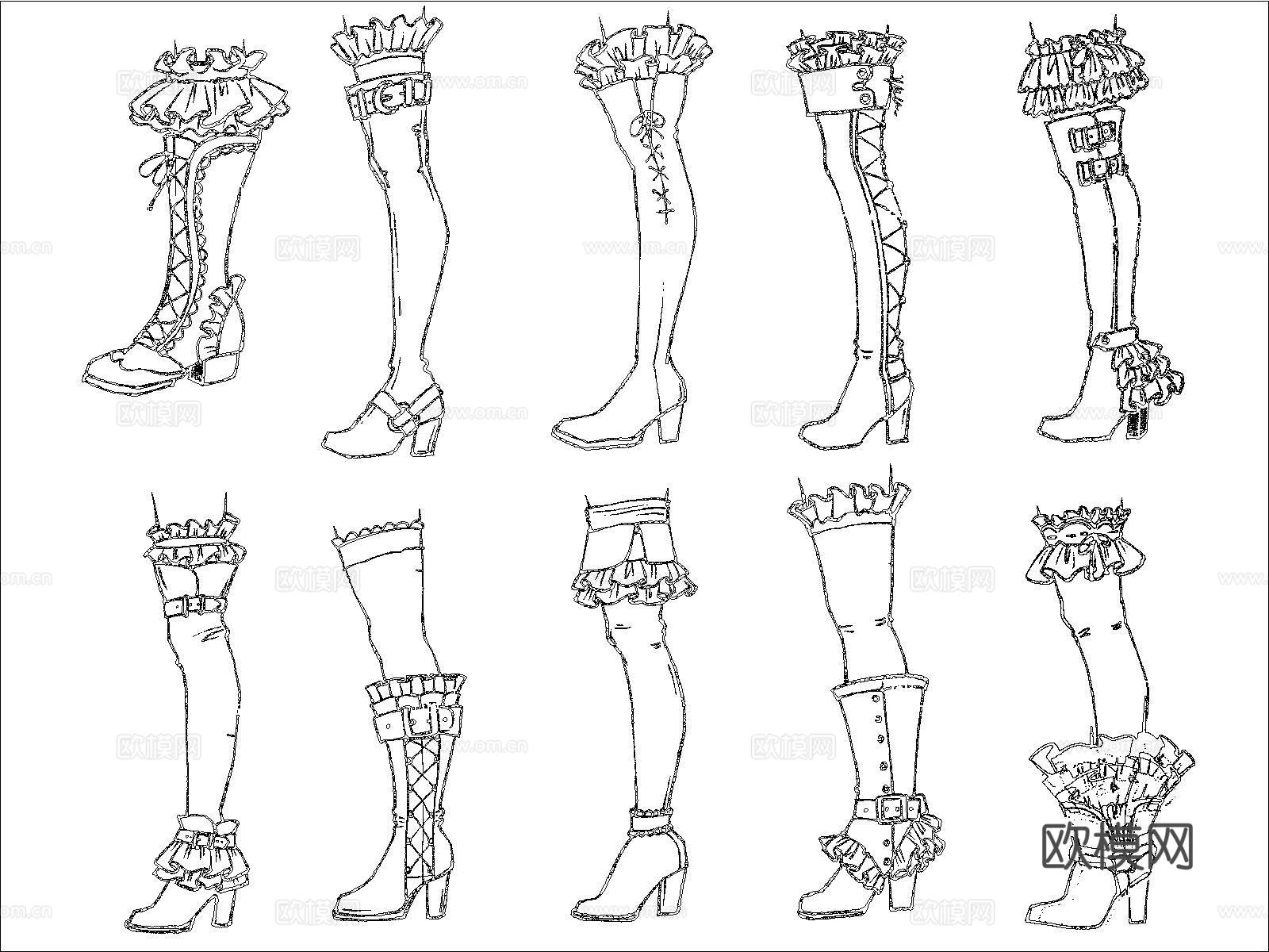 长靴子cad施工图下载（渲染图1）