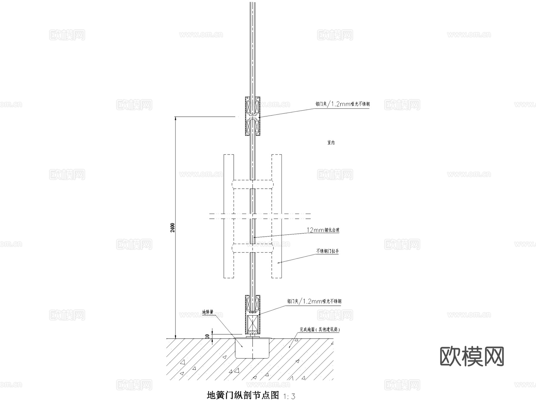 金属材质门断立面节点大样详图CAD施工图集 20套cad施工图cad施工图